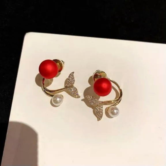 QQTDFG Earrings Lymphatic Drainage Earrings Lymphatic Magnetotherapy Earrings-Red-Style 2