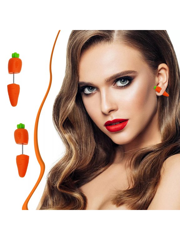 Easter Carrot Earrings Cute Earrings Carrot Statement Stud Earrings Fashion-default