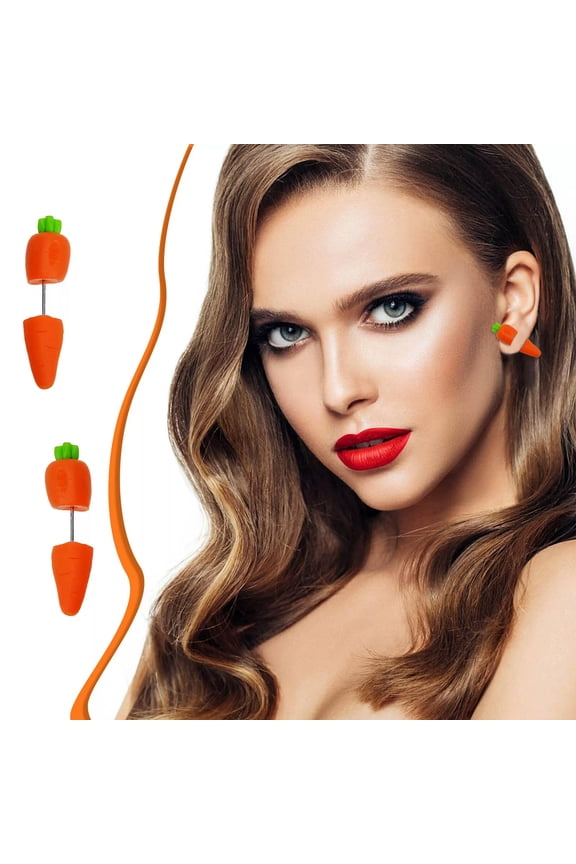 Easter Carrot Earrings Cute Earrings Carrot Statement Stud Earrings Fashion-default