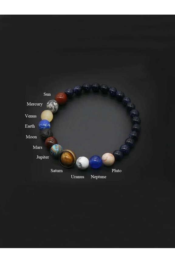 Eight Planets Beaded Bracelet Men's Natural Stone Cosmic Yoga Chakra Bracelet-default