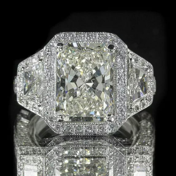 QQTDFG Elegant 925 Silver Cubic Zirconia Rings Women Wedding Engagement Jewelry Sz 6-10-#7-7