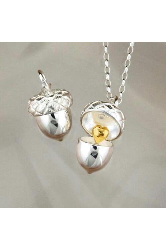 Elegant 925 Silver Pine Cone Pendant Necklace Women Zircon Weedding Jewelry Gift-Silver