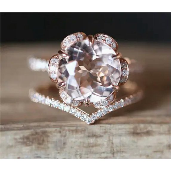 QQTDFG Elegant 925 Silver Rings Round Cut Cubic Zirconia Women Wedding Jewelry Sz 6-10-8-#5