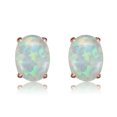 thumbnail image 1 of QQTDFG Environmental Brass Stud Earrings with Opal Aqua Gold Silver 8x6mm&nbsp; P548-Rose Gold, 1 of 6