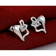 thumbnail image 1 of QQTDFG European Style 925 Silver Women's Jewelry Flower Butterfly Heart Women Earrings-Curve Heart-E599, 1 of 2