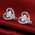 thumbnail image 1 of QQTDFG European Style 925 Silver Women's Jewelry Flower Butterfly Heart Women Earrings-Heart-E579, 1 of 2