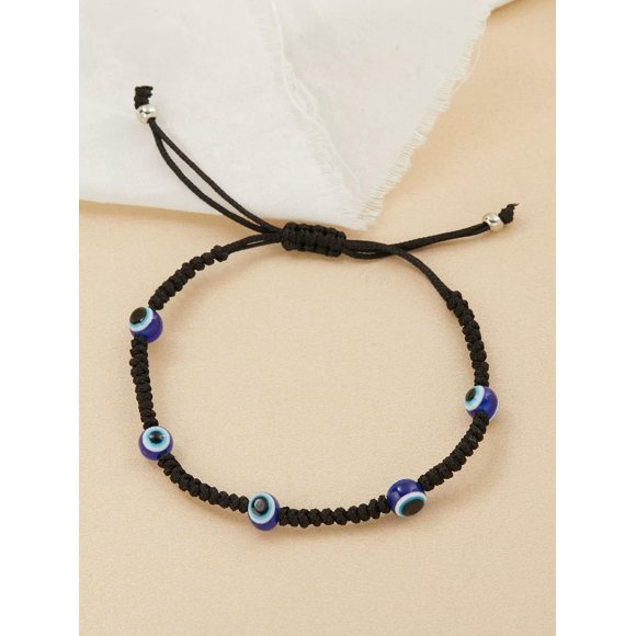 Evil Eye Decor Black String Bracelet Fashion Jewelry Accessories for Women-default