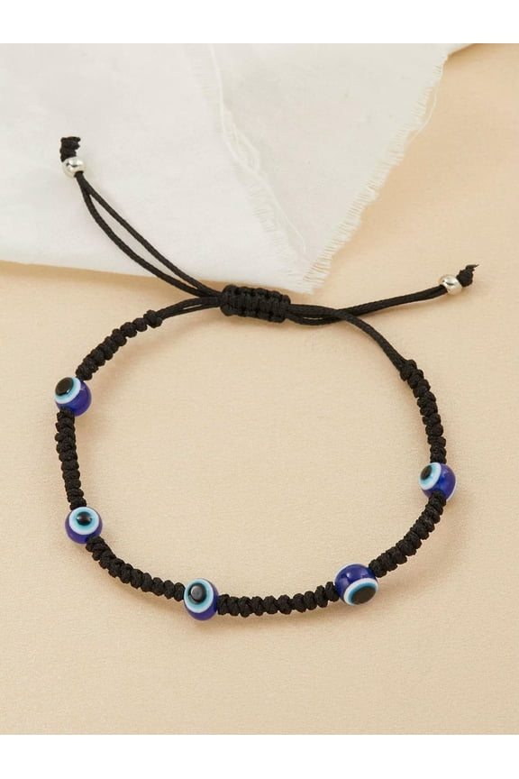 Evil Eye Decor Black String Bracelet Fashion Jewelry Accessories for Women-default