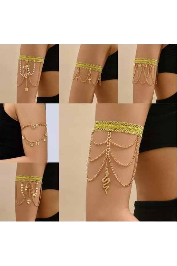 Exaggerated Multi Layer Snake Arm Chain Punk Gothic Jewelry Gift Women Gift-default