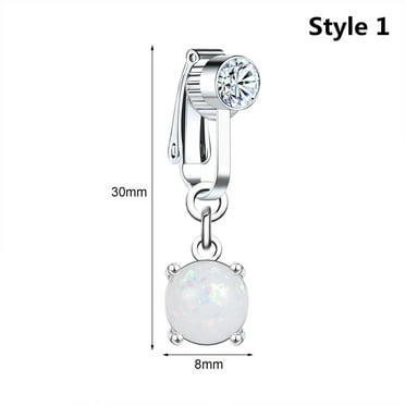 QQTDFG Fake Belly Button Ring Non Piercing CZ Dangle Navel Piercing for Women Jewelry-Style 1