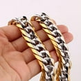 thumbnail image 1 of QQTDFG Fashion 13/16mm Men's Chain 316L Stainless Steel Curb Cuban Link Necklace 7"-40"-Silver Gold-13mm-16inch or 40cm, 1 of 6