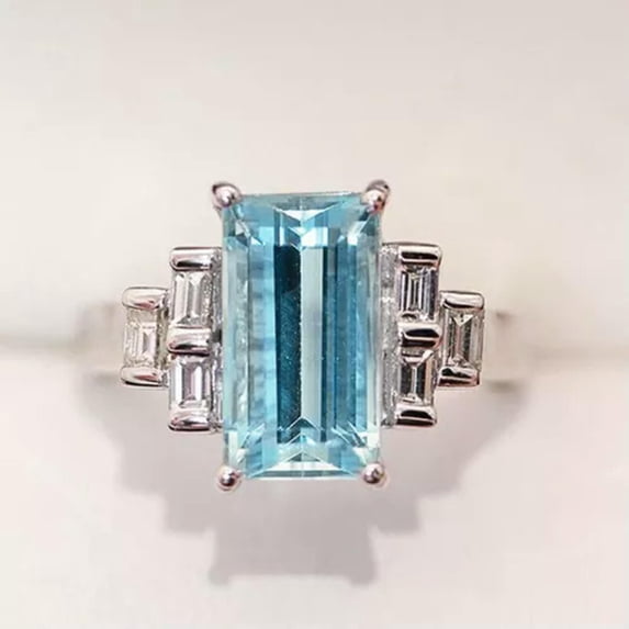 QQTDFG Fashion 925 Silver Ring Women Jewelry Cubic Zirconia Wedding Party Ring Sz 6-10-#2-10