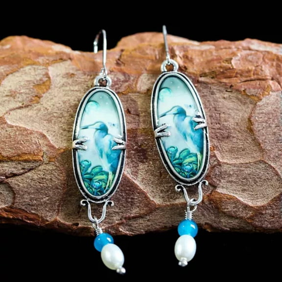 QQTDFG Fashion 925 Silver Turquoise Earrings Ear Hook Women Wedding Drop Dangle Jewelry-Style_7