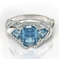 thumbnail image 1 of QQTDFG Fashion 925 Silver Women Jewelry Aquamarine Wedding Bridal Rings Gifts Size 6-10-#11-9, 1 of 9