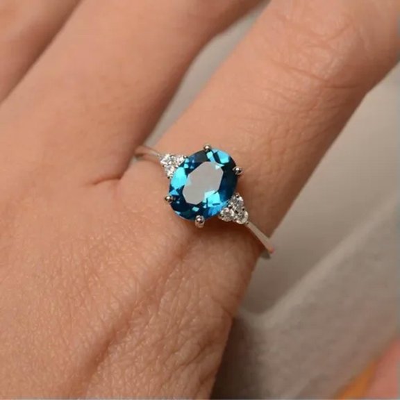 QQTDFG Fashion Cubic Zirconia Party 925 Silver Rings Women Anniversary Jewelry SZ6-10-#1-6