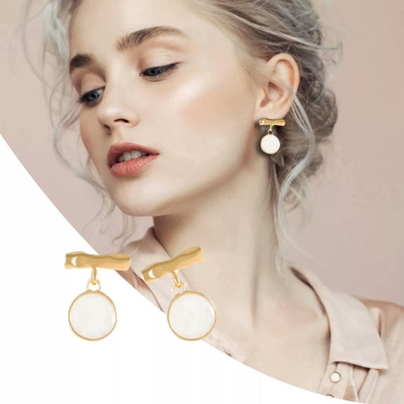 QQTDFG Fashion Geometric Earrings Creative Design Drop Oil Round Stud Earrings-default