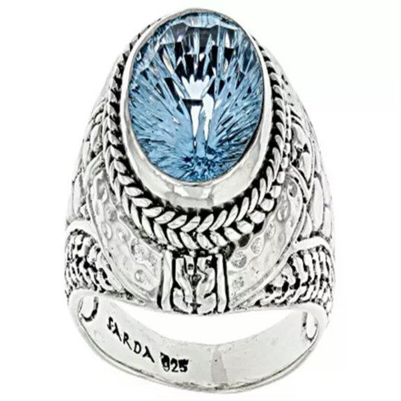 QQTDFG Fashion Handmade 925 Silver Turquoise Ring Women Party Wedding Jewelry Sz 6-10-#4-8