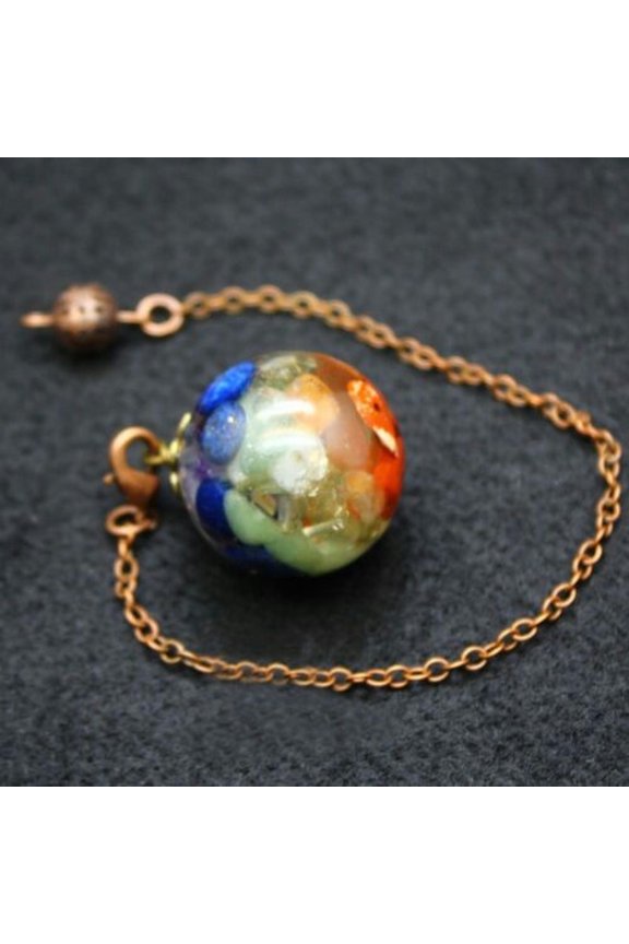 Fashion Jewelry Healing Crystal Gift Natural Stone Reiki Pendulum Pendant-Copper