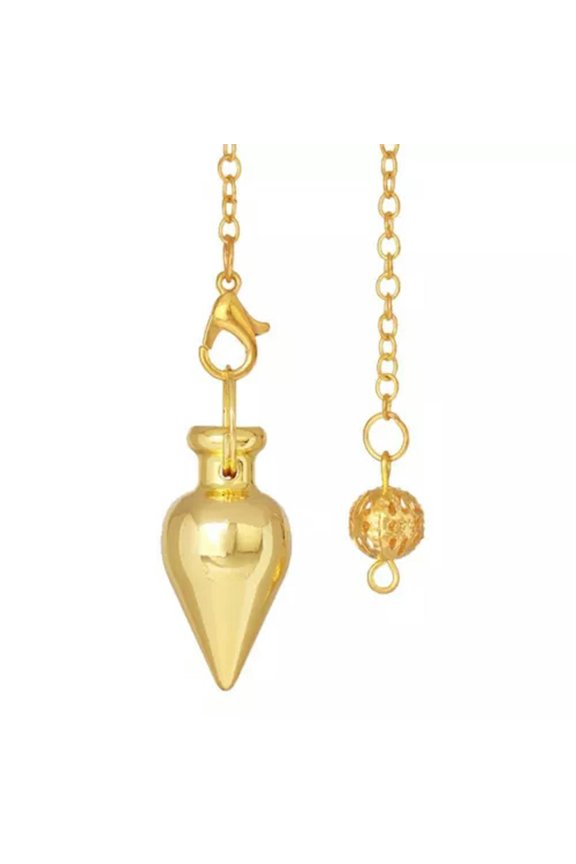 Fashion Jewelry Reiki Pendulum Pendant Healing Waterdrop Pendule Reiki Amulet-Gold