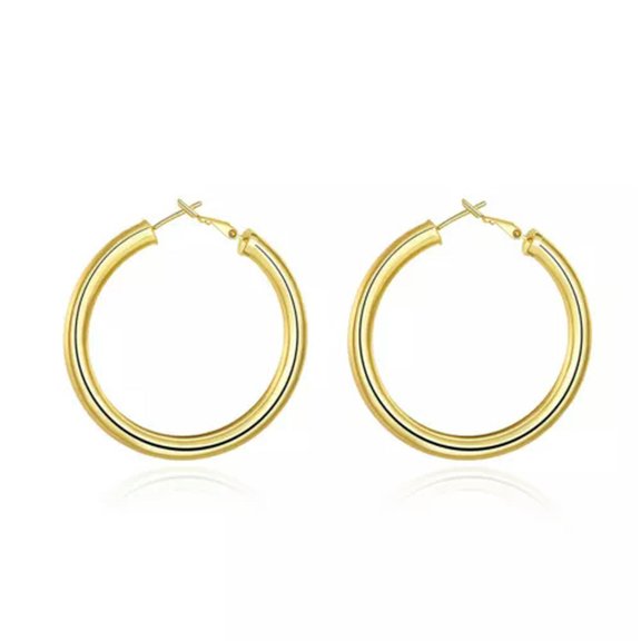 QQTDFG Fashion Popular Ear Clip 925 Silver Plated Earrings For Women Nickel-free-Yellow Gold