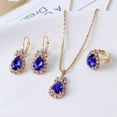 thumbnail image 1 of QQTDFG Fashion Women 925 Silver Zircon Ring Earrings Necklace Wedding Jewelry Set-Blue, 1 of 8