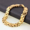 thumbnail image 1 of QQTDFG Fashion Women Men Chain Flat Byzantine Stainless Steel Bracelet Bangle 8.66"11mm-default, 1 of 6