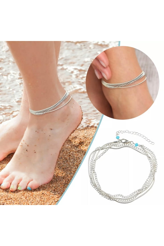Foot Accessories Ethnic Style All Matchs Multi Layer Retro Bracelet Anklet-default
