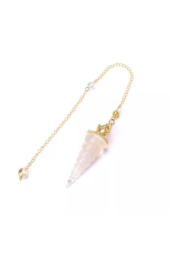 Gemstone Rock Healing Crystal Amulet Natural Crystal Chip Stones Pendulums-Gold Rose Quartz