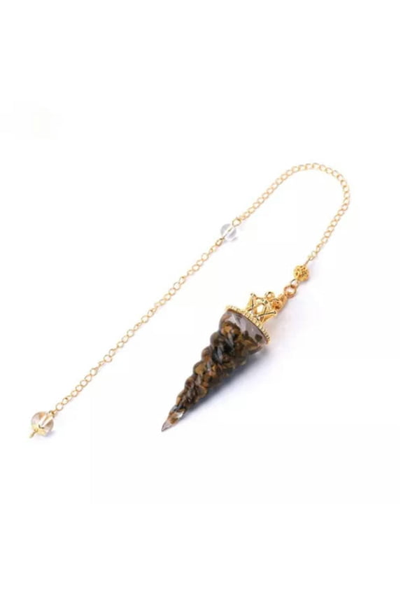 Gemstone Rock Healing Crystal Amulet Natural Crystal Chip Stones Pendulums-Gold Tiger Eye