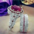 thumbnail image 1 of QQTDFG Gorgeous Women Wedding Ring Set Zirconia Jewelry 925 Silver Plated Rings SZ 6-11-#5-7, 1 of 8