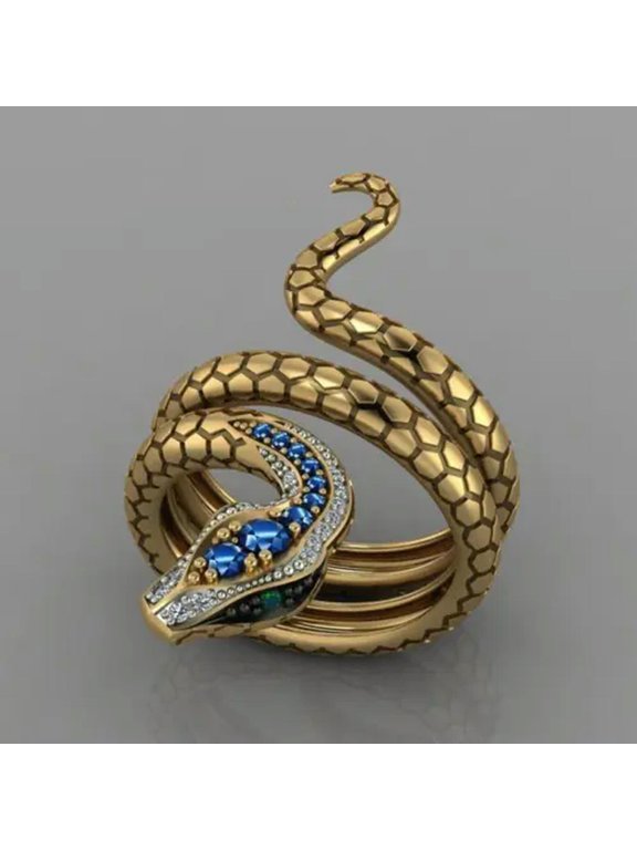 Gothic Snake Rings Women Fashion Punk Jewelry Party Personality Rings Size 6-10-6-#3