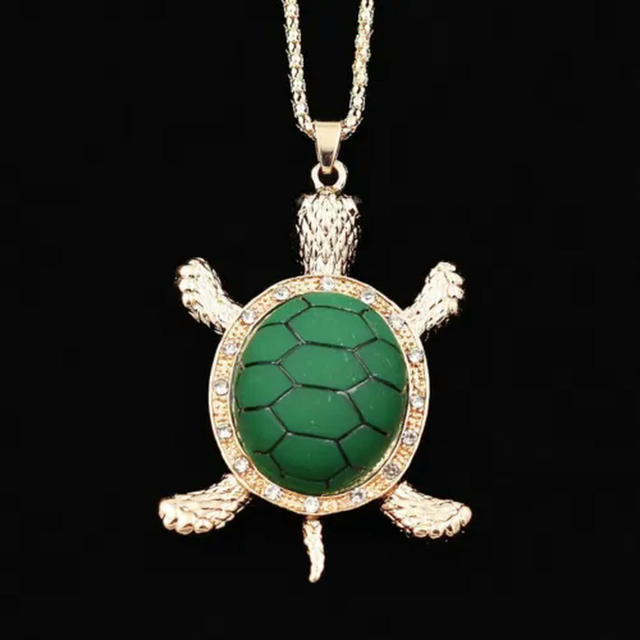 Turtle Chain QQTDFG Green Blue Crystal Resin Turtle Tortoise Animal Necklace Chain ...