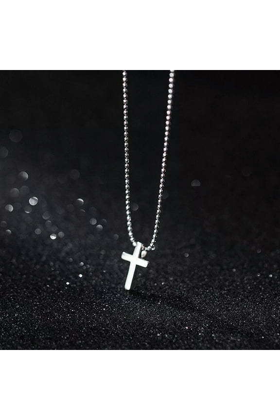 Grils 925 Sterling Silver Tiny Cross Pendant Necklace A2367-default