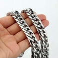 thumbnail image 1 of QQTDFG HEAVY 20mm Silver Cut Curb Cuban Link Chain 316L Stainless Steel Men's Necklace-Silver-9mm-10.5 inch, 1 of 2
