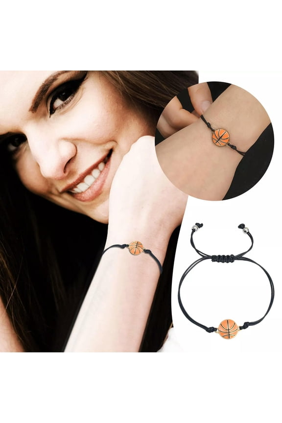 Handmade Adjustable Wax String Woven Non Tarnish Tennis Bracelet Basketball-default