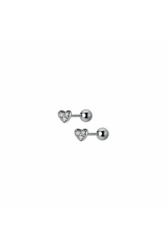 Helix Tragus Stud TINY Love Heart 925 Sterling Silver CZ Piercing Earrings A4186-Silver