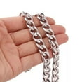 thumbnail image 1 of QQTDFG High Quality 7-40" Silver 316L Stainless Steel Men's Cuban Curb Chain Necklace-Silver-10mm-16 inch, 1 of 5