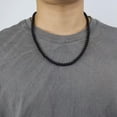 thumbnail image 1 of QQTDFG Hip Hop 925Sterling Silver 6mm Black Pearl Beads Chains Necklace For Men Women -24", 1 of 9