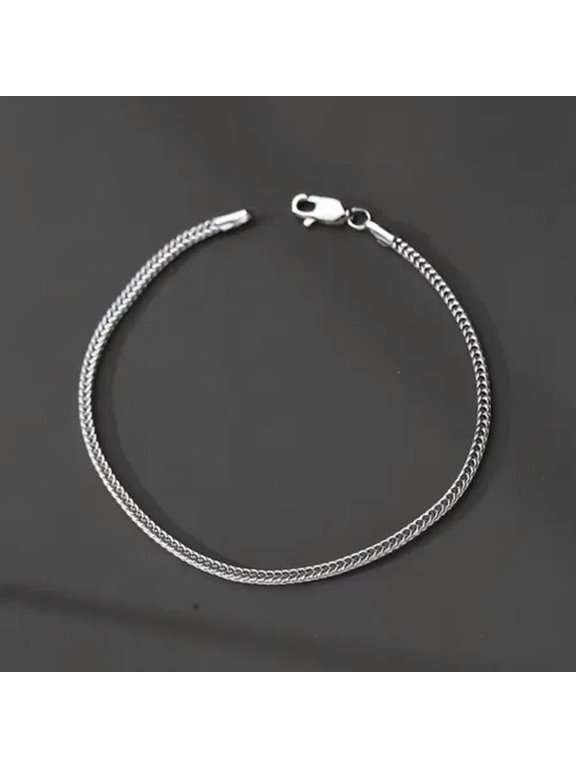 Hip Hop Titanium Steel Personal Cool Fox Tail Chains Bracelet for Men Women 2mm-2mm 17cm (6.69inch)