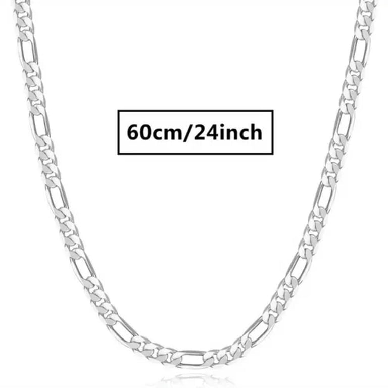 QQTDFG Hot 925 Sterling Silver Fashion Jewelry 6mm Chain Necklace 
