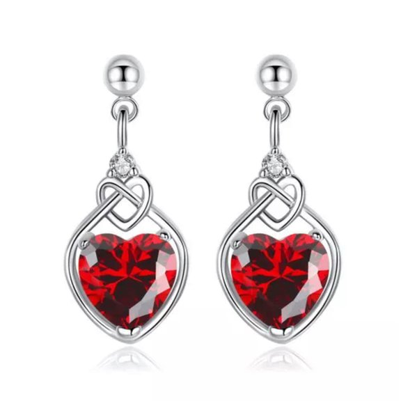 QQTDFG Hypoallergenic Heart Zircon Earring Craft Jewelry Gift Woman-A