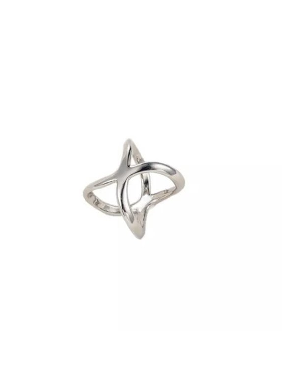 Jewelry Women's Scarf Buckle Ring X Shape Scarf Clip Holder Wedding-Silver