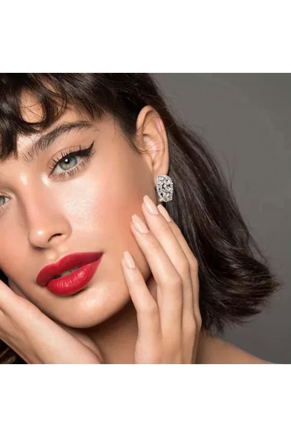 Lab Created Diamonds Hoop Earrings For Women Senior Sense Super Flash Fashion-B-One Size