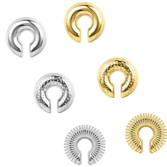 QQTDFG Large Gauge Surgical Steel Clip on Earring Non Pierced Fake Hoop Earring Jewelry-Gold-Style 3