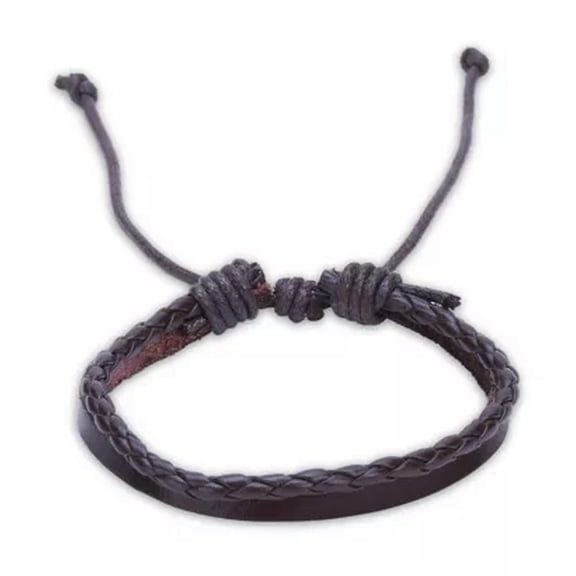 QQTDFG Leather Bracelet Adjustable Size 9MM Lace up L471-Brown