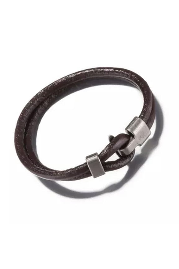 Leather Bracelet Brown 8 Inches 7MM Toggle L463-Brown