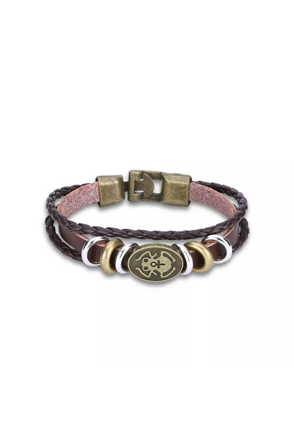 Leather Bracelet Handmade 8 Inches 18MM Hook L491-default