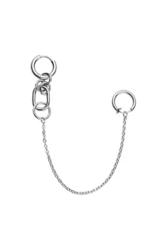 Long Chains Lip Ring Metal Ear Clip Cool Body Jewelry Women-Lip clip-earrings