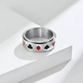 thumbnail image 1 of QQTDFG MENDEL Mens Biker Casino Lucky Poker Ring Jewelry Men Stainless Steel Size 7-12-11-#3, 1 of 3