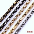 thumbnail image 1 of QQTDFG Men Byzantine Box Stainless Steel Chain Necklace Cool Punk Jewelry 5/6/8mm 7-40"-Silver Gold-5mm-34 inch Necklace, 1 of 7